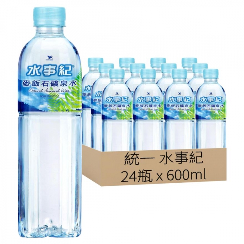 統一水事紀麥飯石礦泉水600ml*24