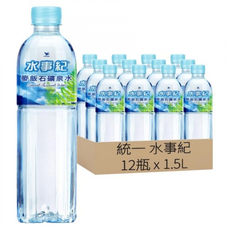 統一水事紀麥飯石礦泉水1500ml*12