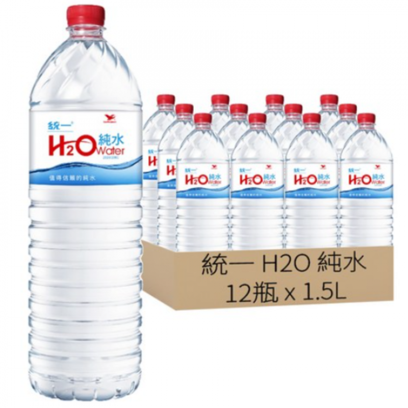 統一H2O Water純水1500ml*12